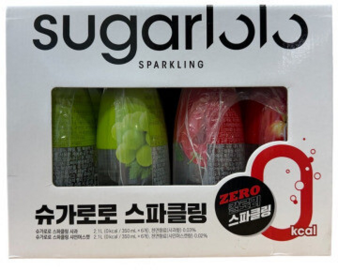 슈가로로 스파클링 버라이어티 청량한 과일 탄산 음료, 1개, 350ml