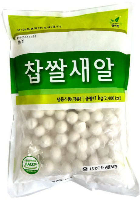 참앤찬 쫄깃한 국산 찹쌀 새알심 1kg, 2개