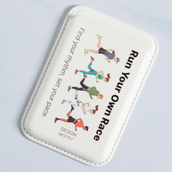 크랩스 맥세이프 카드 지갑 아이폰 수납 스마트폰 케이스, 1개, 115 RunTourOwnRace 화이트