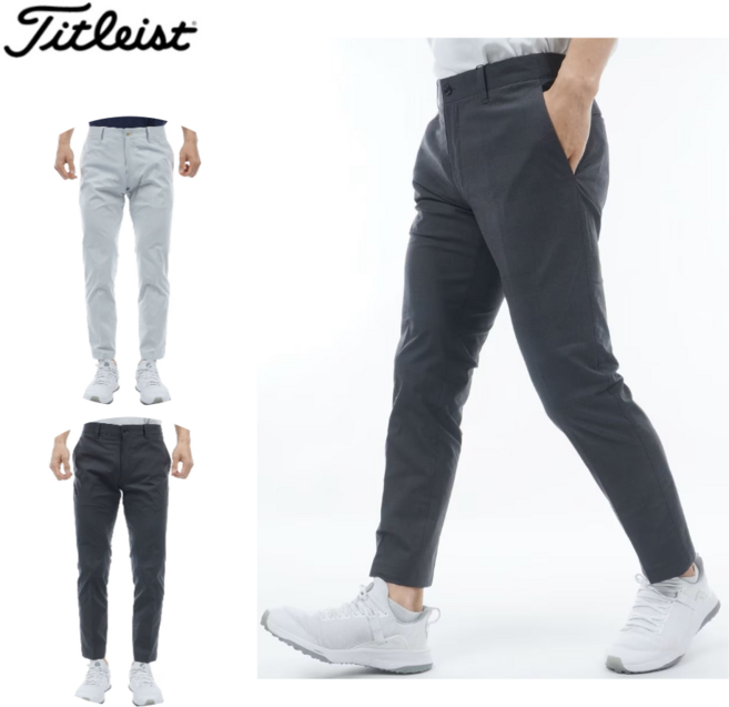 타이틀리스트 남성용 테이퍼드 체크 골프 팬츠