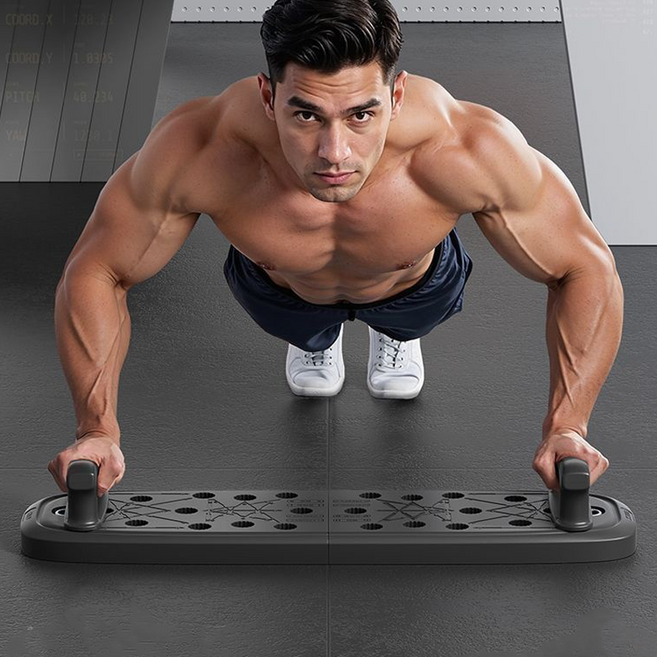 에이든 접이식 팔굽혀펴기 기구 푸쉬업바 세트, 블랙