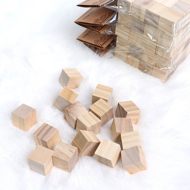 뮤즈 원목 가베교구 나무쌓기 2cm*2cm 96P, 브라운, 1개