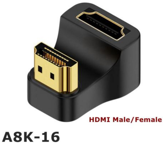 360 도 각도 U자형 L 컨버터 미니 HDMI 수-HDMI 호환 2.1V 암 익스텐션 4K 5K 3D UHD 8K 60Hz 어댑터, 1PCS 8K HDMI Adapter, 1개