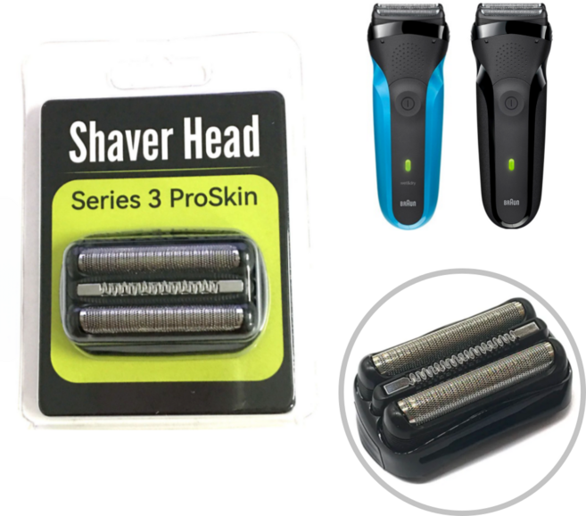 어썸케이 브라운 3 시리즈 면도날 호환 세트, 21B, 블랙, 1개