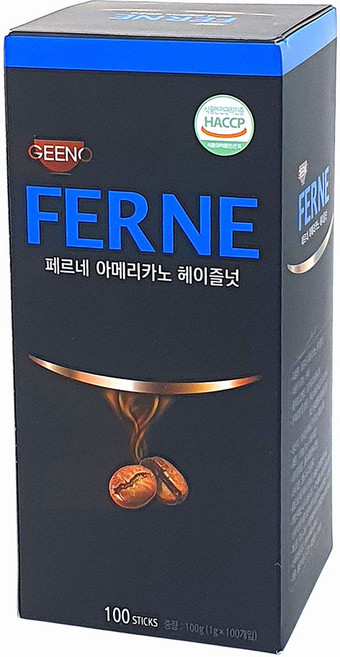 지노 원두커피믹스 페르네 아메리카노 헤이즐넛, 1g, 100개입, 1개