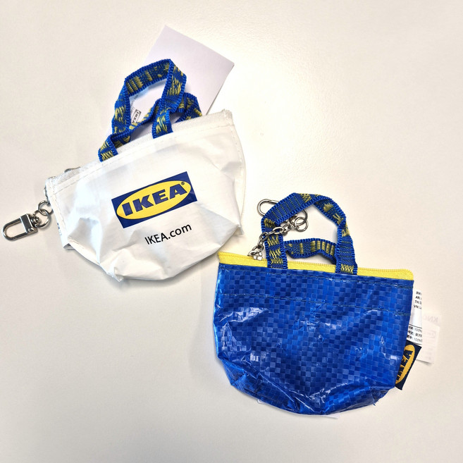 이케아 동전지갑 키링 세트, 1개, 화이트+블루