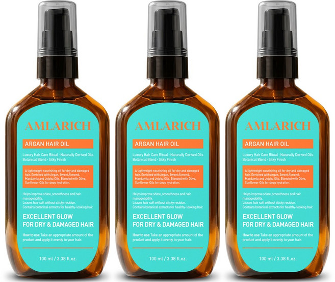 암라리치 아르간헤어오일 에센스 단백질 리페어 포뮬러, 3개, 100ml