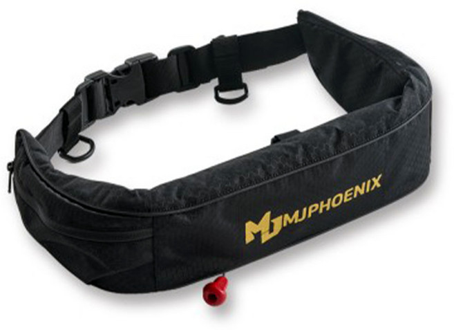 MJ피닉스 허리 벨트형 구명조끼 낚시 자동 팽창식 구명벨트 해양수산부 형식승인, 블랙