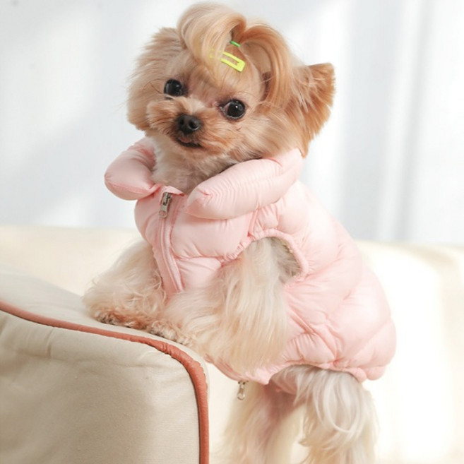 [보온성 최고] 부드러운 겨울 따뜻한 강아지 패딩조끼, 1개, 블랙