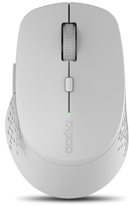 RAPOO 無線靜音滑鼠，人體工學設計，高精度傳感器，辦公家用皆宜, M300G【轻音便携·浅灰】, M300G