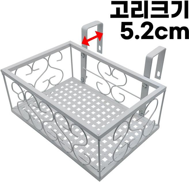 모칸도 베란다 화분걸이 난간 화분걸이대 (일반 직각형 30x20cm) 고리, 일반_직각형_30X20_화이트