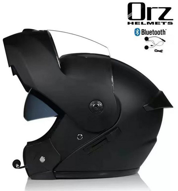 블루투스 헬멧 경량 바이크 풀페이스 오토바이, 무광블랙 Y1 블루투스