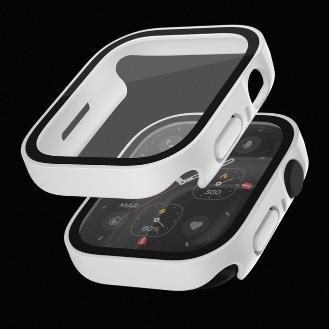 Rabbit Technolog 適用Apple Watch錶殼 防水錶殼 防摔全包保護錶殼, 磨砂白色,46mm（S11/S10）通用, 1個