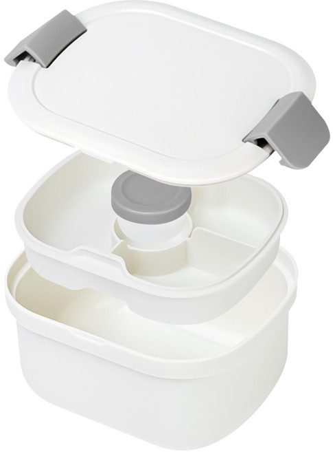 유즈베러띵 프리미엄 샐러드 도시락통 전자레인지 가능 베이지화이트, 화이트, 1개