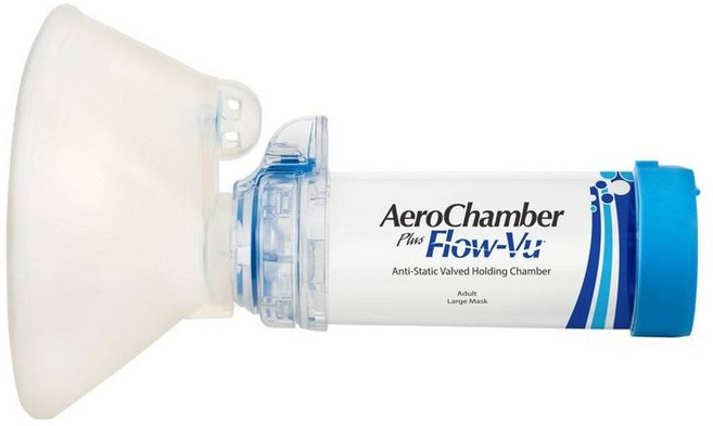 에어로챔버 천식 스페이서 (정식수입제품) AeroChamber Plus Flow-vu Spacer, 옵션6) 에어로챔버(성인마스크L형), 1개, 에어로챔버(성인마스크L형)