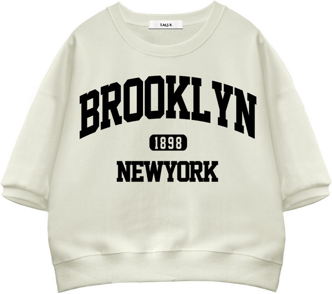 몰토벨리노 TSF 브룩클린1898 세미오버핏 크롭 반팔 맨투맨