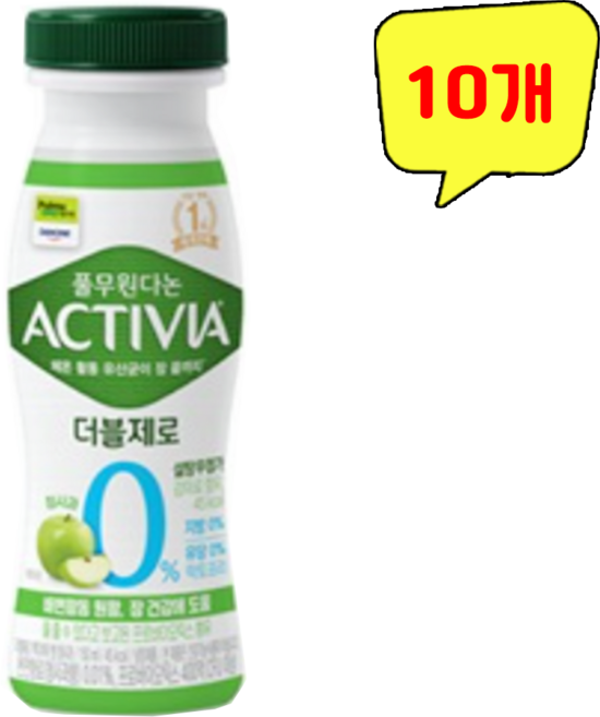 다논 액티비아 더블제로 청사과, 10개, 150ml