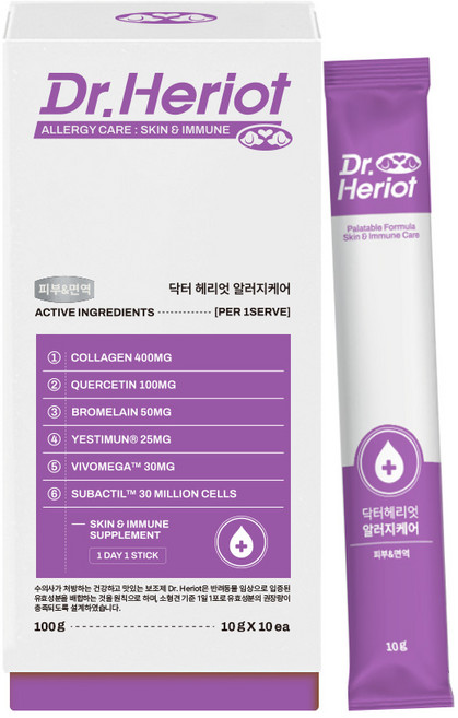닥터헤리엇 반려동물 알러지 케어 영양제 10p, 1개, 피부/피모, 100g