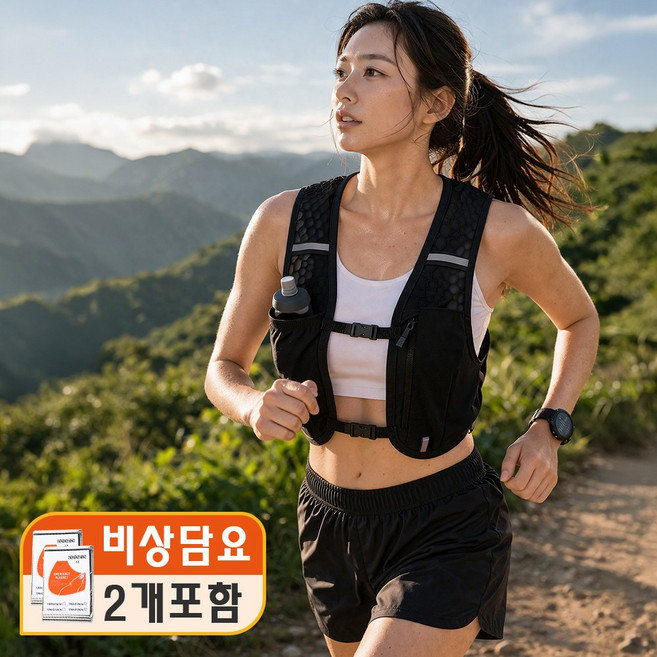 하루한숨 트레일 러닝조끼 초경량 은박담요 포함 러닝준비물