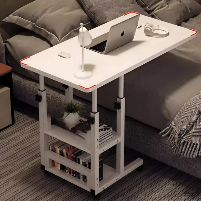 국내브랜드 라비베레 이동식 높이조절 사이드 테이블 800, 모든사이드 화이트