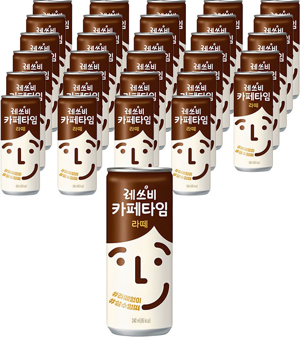 레쓰비 카페타임 라떼, 30세트, 240ml