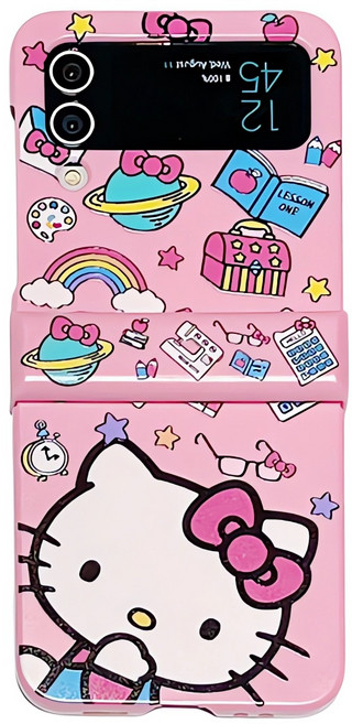 얌코 핸드폰 케이스 갤럭시 z플립3 z플립4 z플립5 z플립6 z플립7 힌지보호 휴대폰 케이스 핑크 봉투 고양이