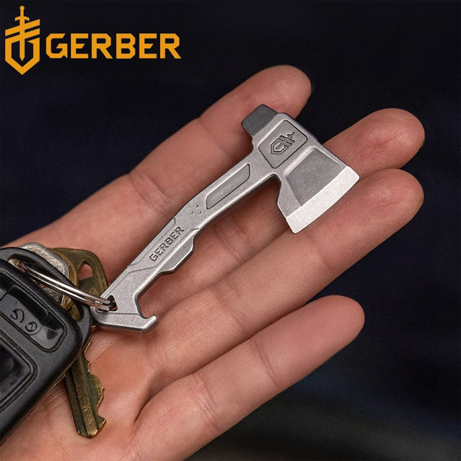 거버 해치트 EDC 키체인 멀티툴 박스커터 일자드라이버 병따개, 1개, 실버