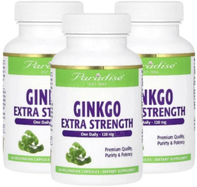 Paradise Ginko 징코빌로바 120mg 60캡슐 3개 은행나무잎추출물, 60정 - 쿠팡
