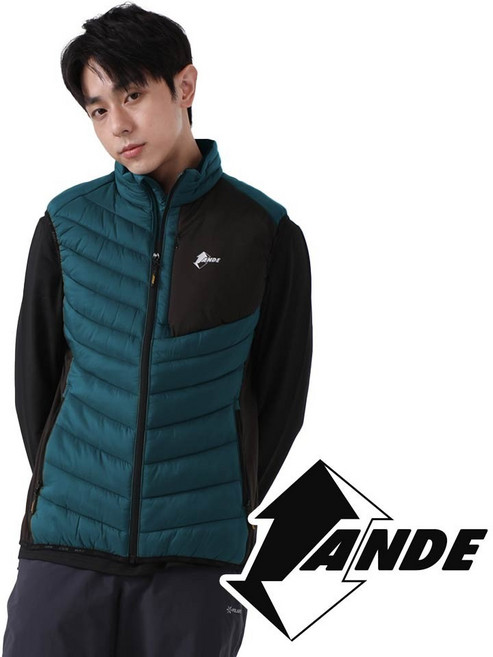 【ANDE】男士保暖背心 M42003 摩洛哥藍/黑色