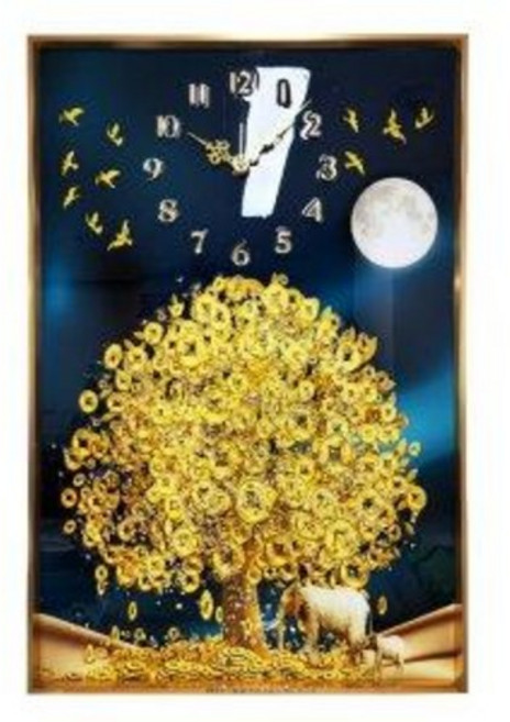 데일리데코 바세메 400x600 풍수 인테리어 액자 벽시계, 돈나무