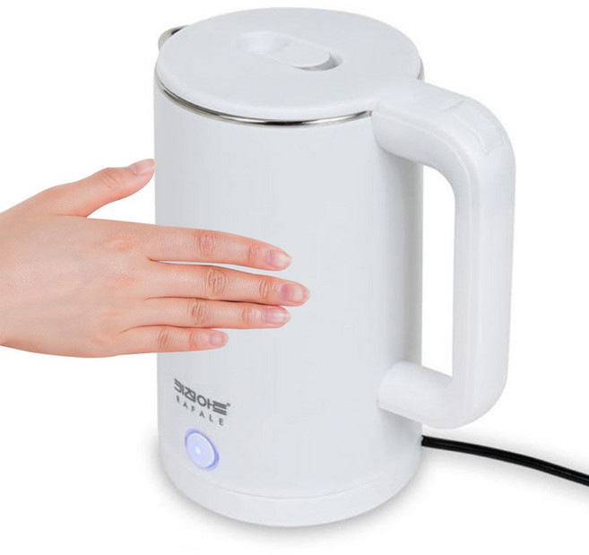 키친아트 라팔 내부스텐 전기포트 KAEK-WS1880 2중단열 1.8L 티 포트 무선 주전자, 화이트