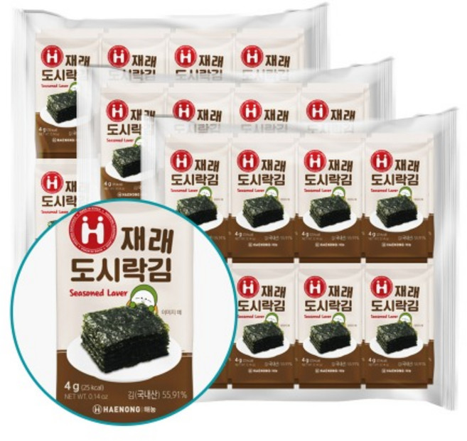 해농 재래 도시락김 4g, 48개