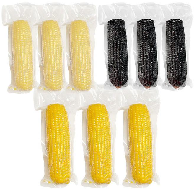 엉클디어 삶은 찰옥수수 개별포장 실온보관 3종 흑찰옥수수 노랑찰옥수수 백찰옥수수 250g, 9개, 250