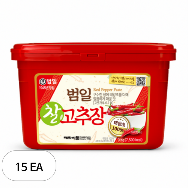 범일 찰 고추장, 3kg, 15개