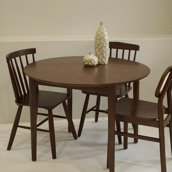 포르보 월넛 원목 카페 원형 모던 식탁테이블 3size