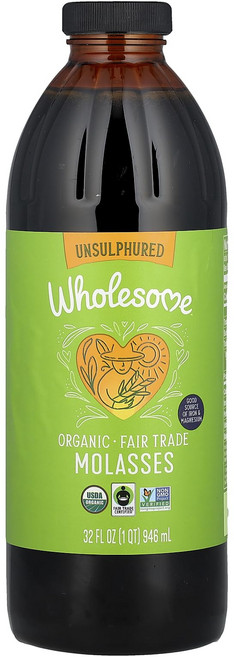 홀썸 스위트너 - 유기농 무황 몰라세스 - 907g Wholesome FT Organic Molasses 32oz Bottle 1-Pack, 32 Fl Oz (1 팩), 32온스, 1개