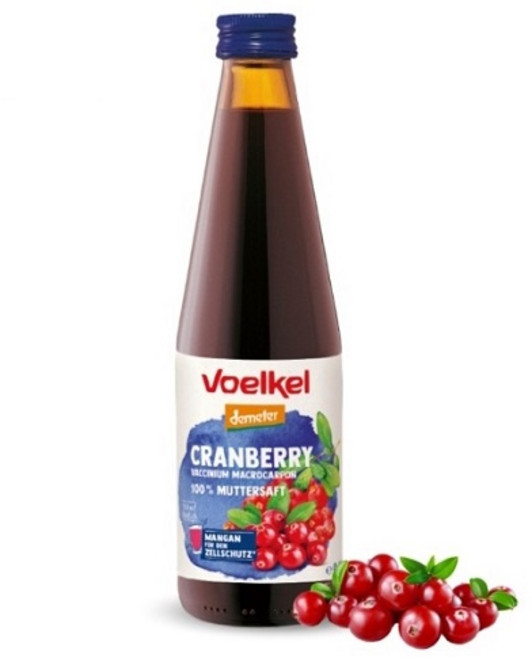 Voelkel 蔓越莓汁 100% 純汁 富含錳, 2個, 330ml