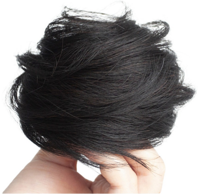 리파니 풍성한 인모 당고머리 똥머리 가발 밴드, 1개, 내추럴블랙