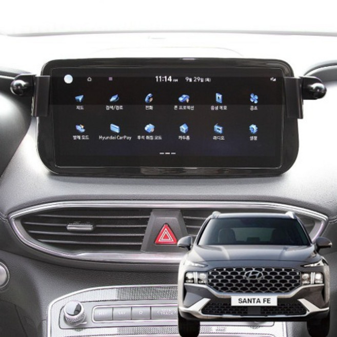 픽스글로벌 더 뉴 싼타페TM (페리이후) 전용 차량용 핸드폰 거치대 마운트, 10인치