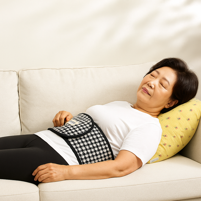 한일의료기 부위별 맞춤 전기찜질기 허리용 오십견 생리통 근육통 관절 통증 완화, 허리용 전기찜질기