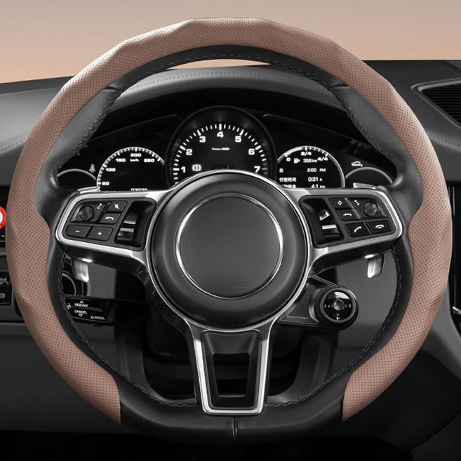 벤투로스 얇은 미끄럼방지 논슬립 나파가죽 핸들커버, 하바나 브라운