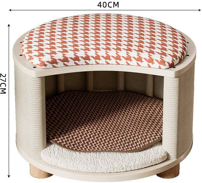 猫咪睡袋冬季保暖防寒猫窝封闭式安全感大号被窝睡眠隧道猫床拖鞋, 1개, 업그레이드 사계절 오렌지 체크