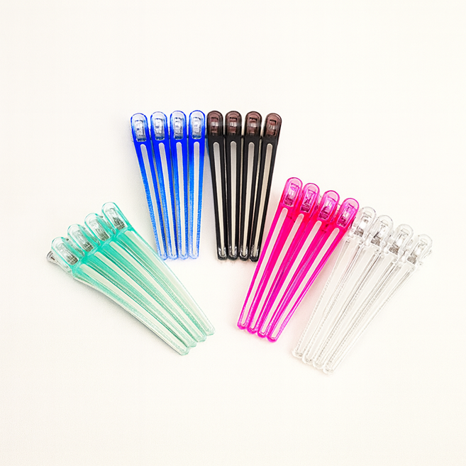 [FEEL] 필 글램팁 젤코어 컬러 헤어 클립 5색 세트, 투명