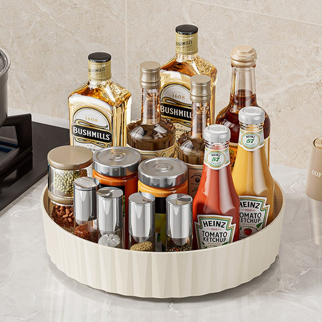 새로하 정리 회전 트레이 수납, 크림화이트, 1개