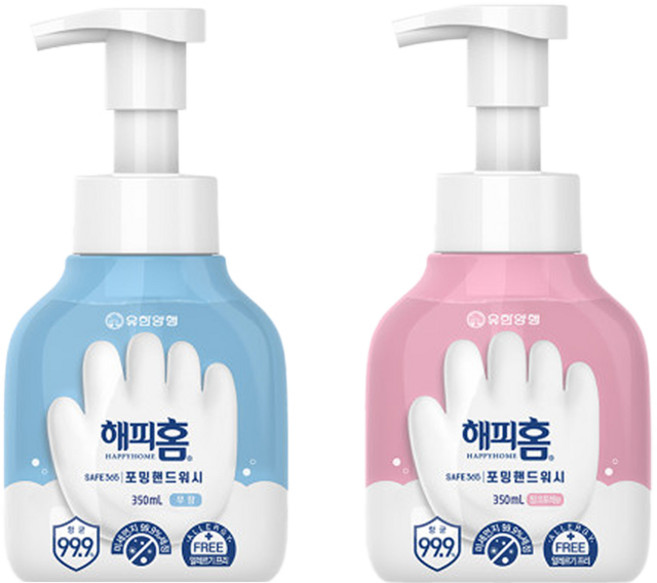 유한양행 해피홈 핸드워시 무향 +핑크포레향, 1개