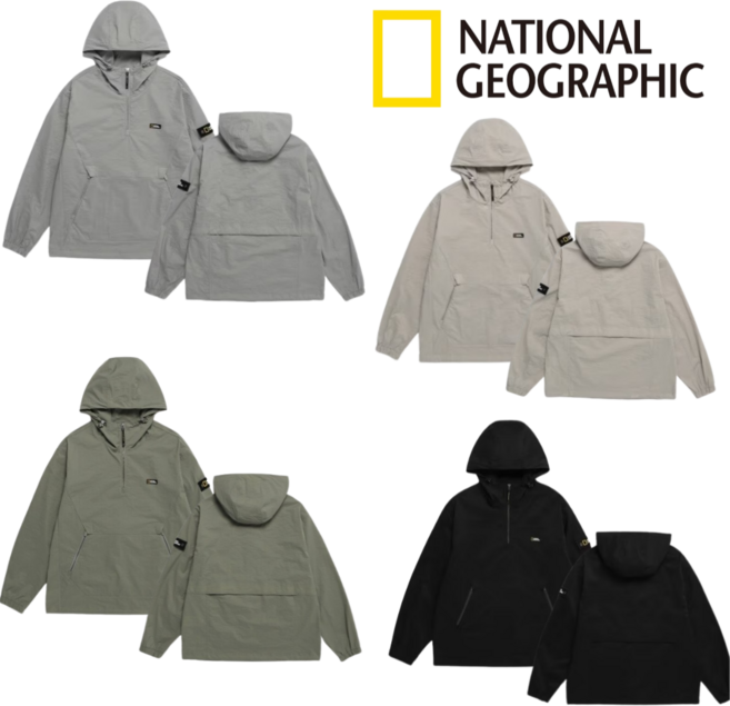 (백화점정품) 내셔널지오그래픽 바람막이 디머 우븐 2024 데일리 트레이닝 공용 후디 아노락