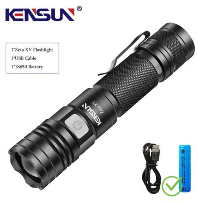 강력한 Led 미니 손전등 방수 5 모드 Zoomable 밝은 토치 Usb 핸드 랜턴 Xm L2 윅 횃불 충전식, Torch and USB 18650, CHINA, Black