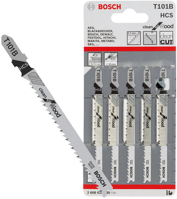 보쉬 직소날(목재용) T101B 2608630030 5개입, 단품