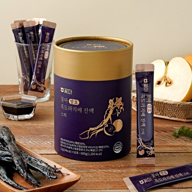 꽃마 발효 흑도라지배 진액스틱(12g*50포) 1통, 단품, 1개