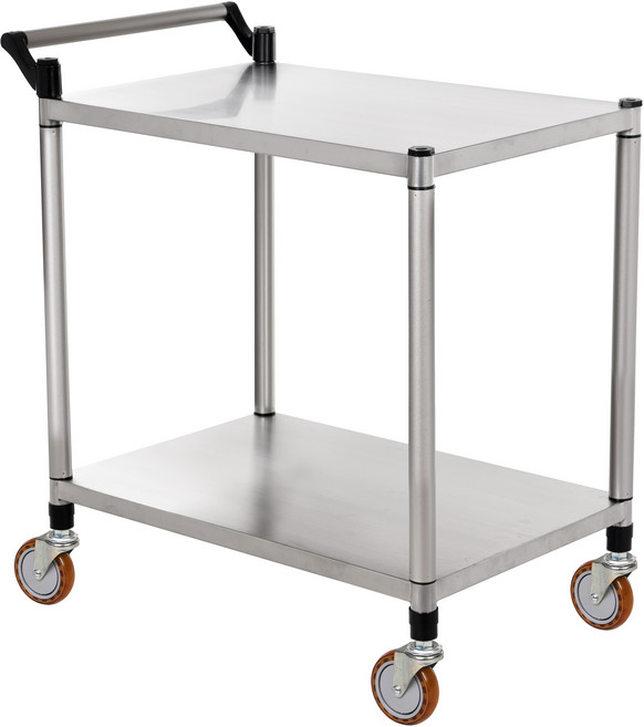 티렉스캐스터 2단 중형 국산 SUS304 스텐 서빙카트 식당카트 운반카트 웨건 식당용 업소용 병원용 3분조립카트, 1개